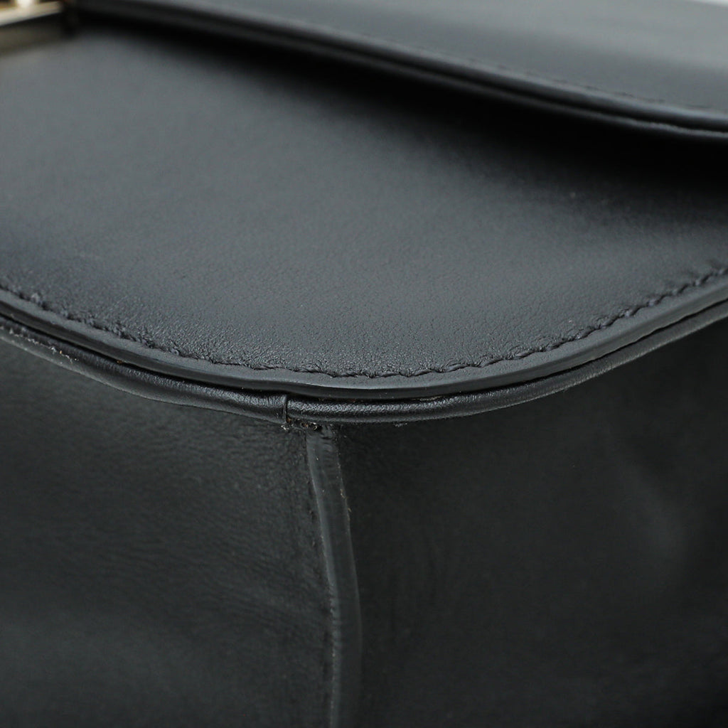 Valentino Black Glam Lock Rockstud Medium Flap Bag