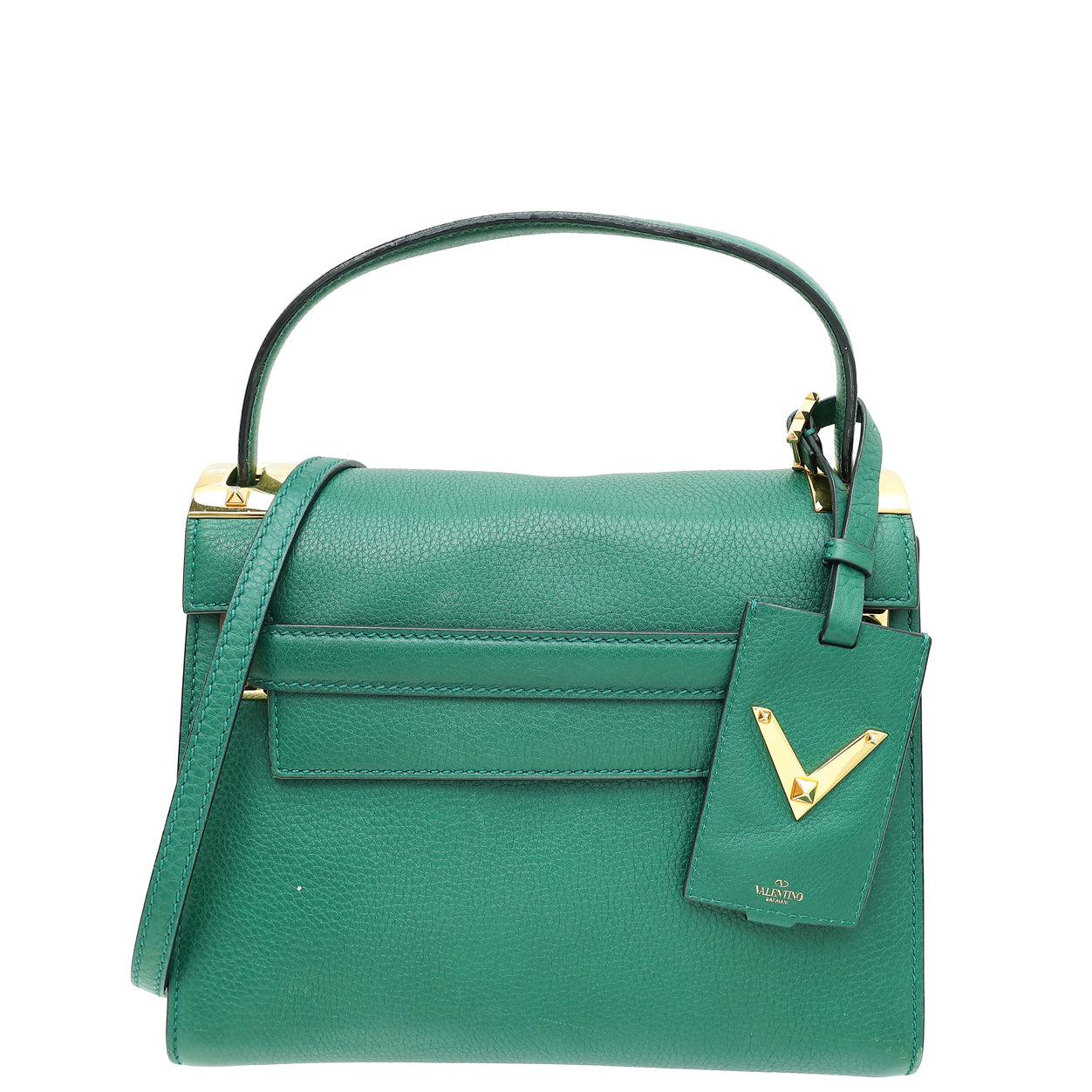 Valentino Green My Rockstud Single Handle Medium Bag