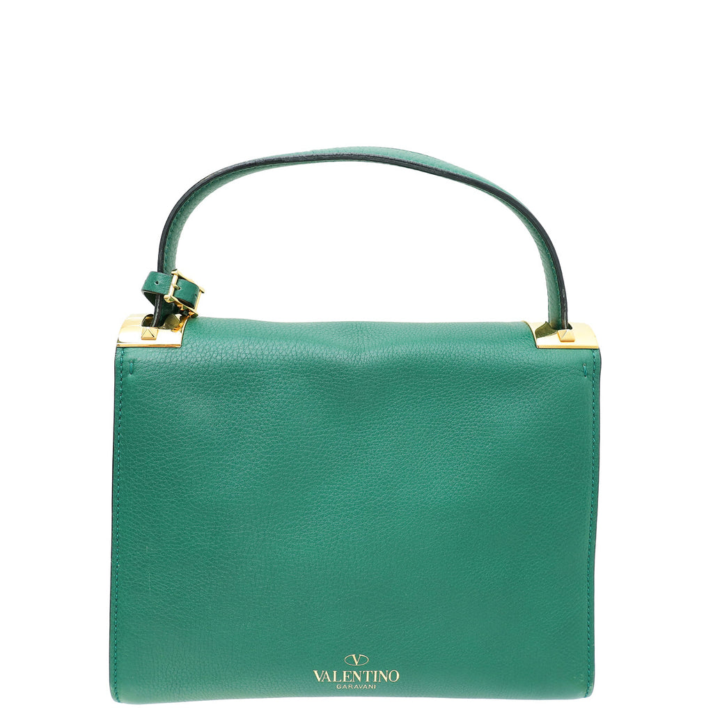 Valentino Green My Rockstud Single Handle Medium Bag