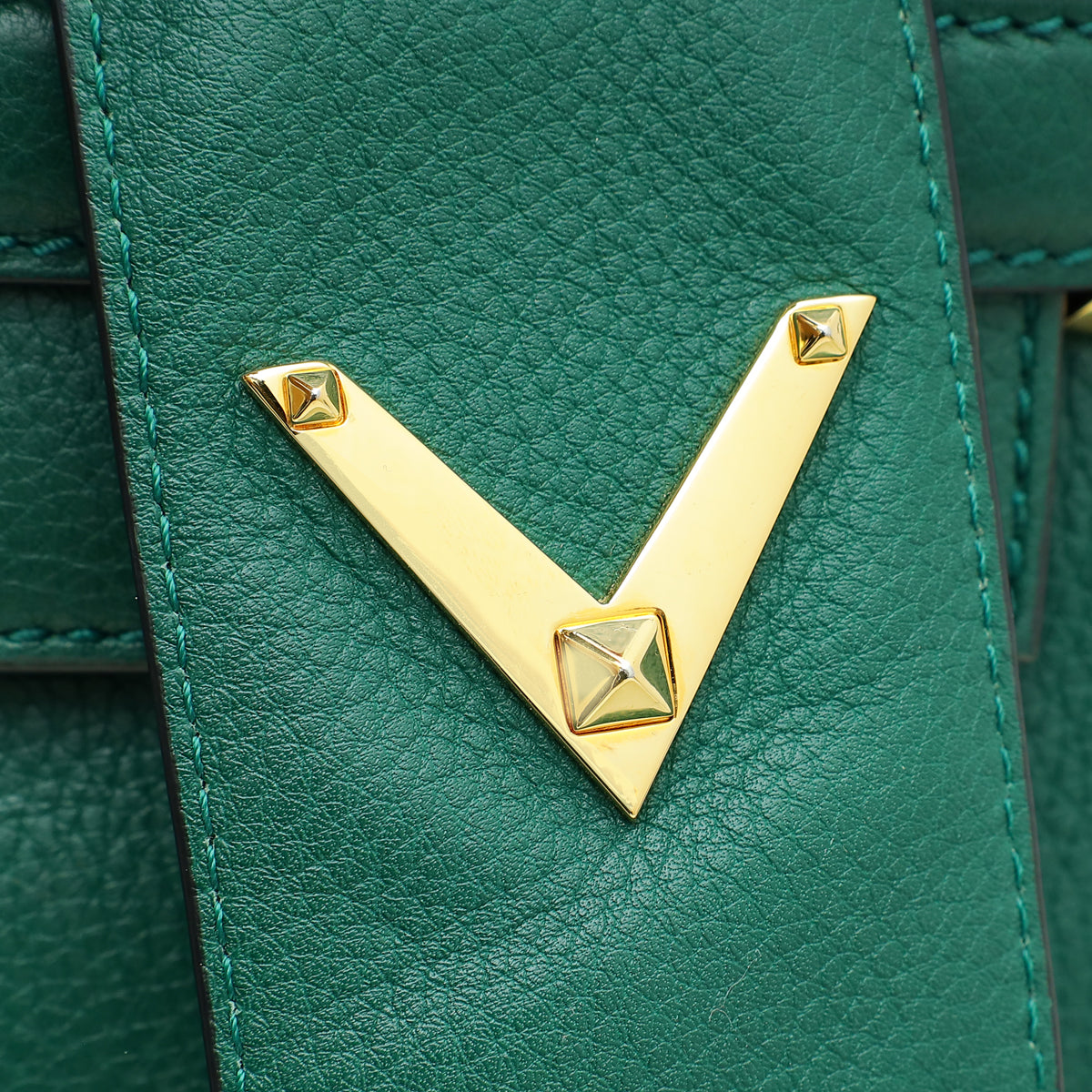Valentino Green My Rockstud Single Handle Medium Bag