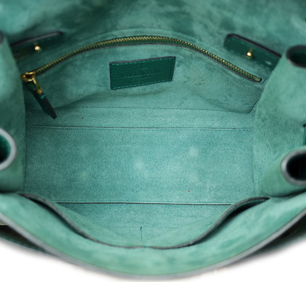 Valentino Green My Rockstud Single Handle Medium Bag
