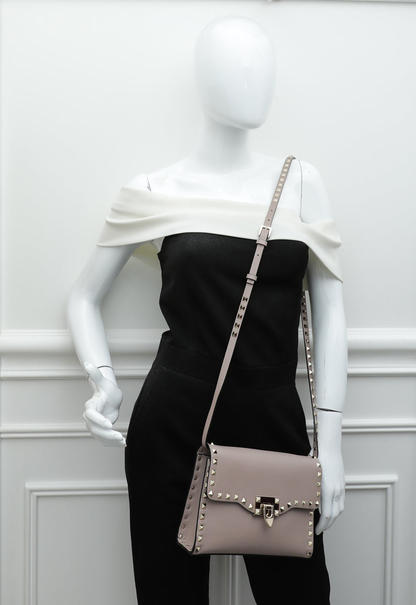 Valentino Poudre Rockstud Flap Small Crossbody Bag