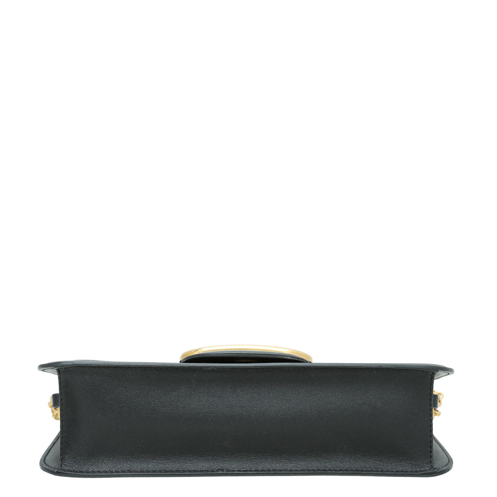 Valentino Black Loco VLogo Flap Convertible Chain Bag