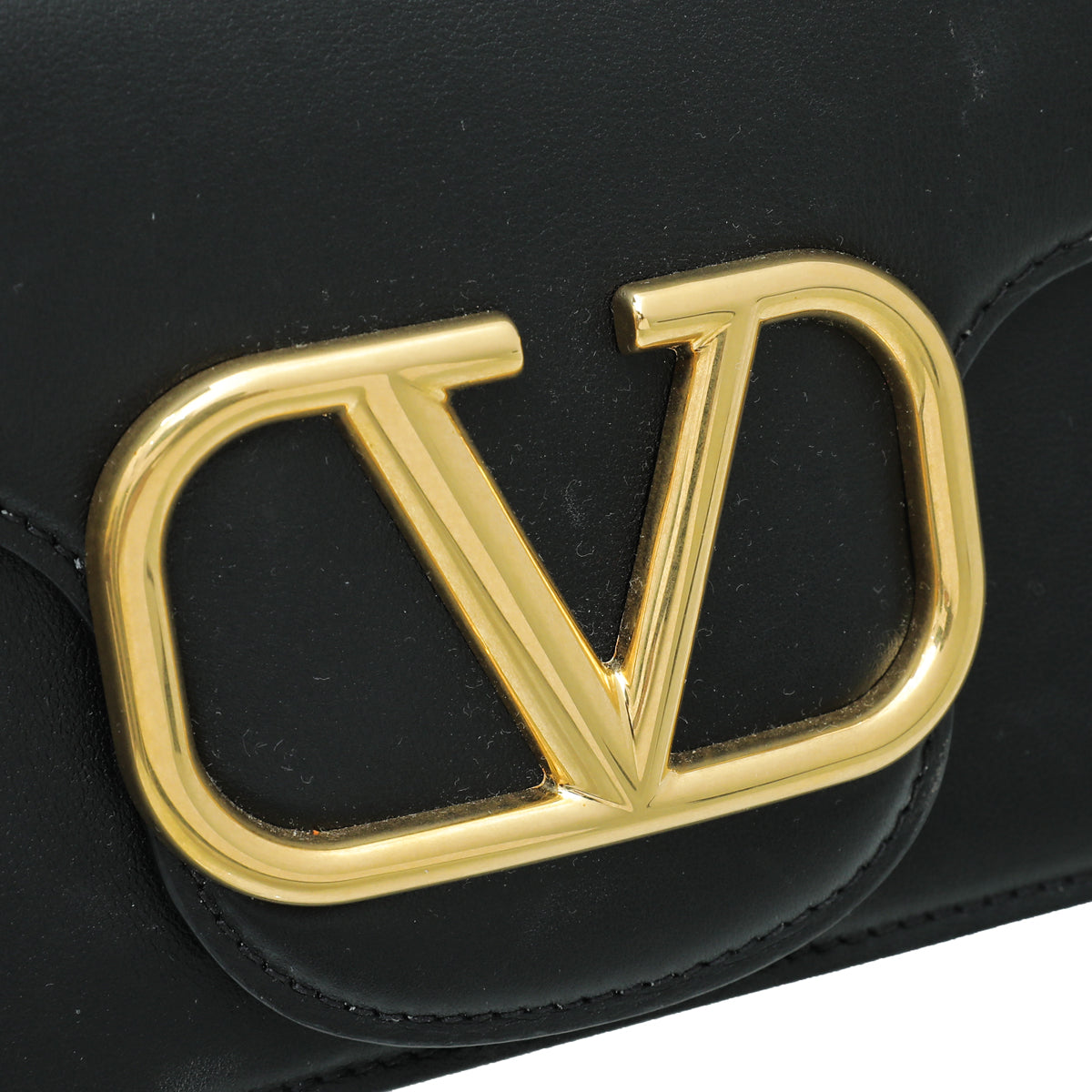 Valentino Black Loco VLogo Flap Convertible Chain Bag
