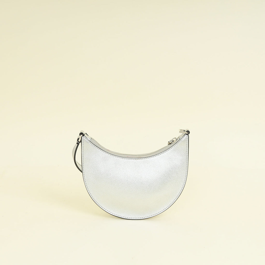 Valentino Metallic Silver VLogo Hobo Mini Bag