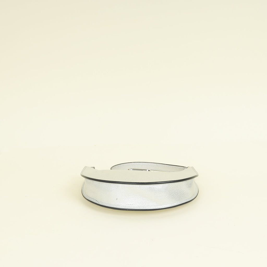 Valentino Metallic Silver VLogo Hobo Mini Bag