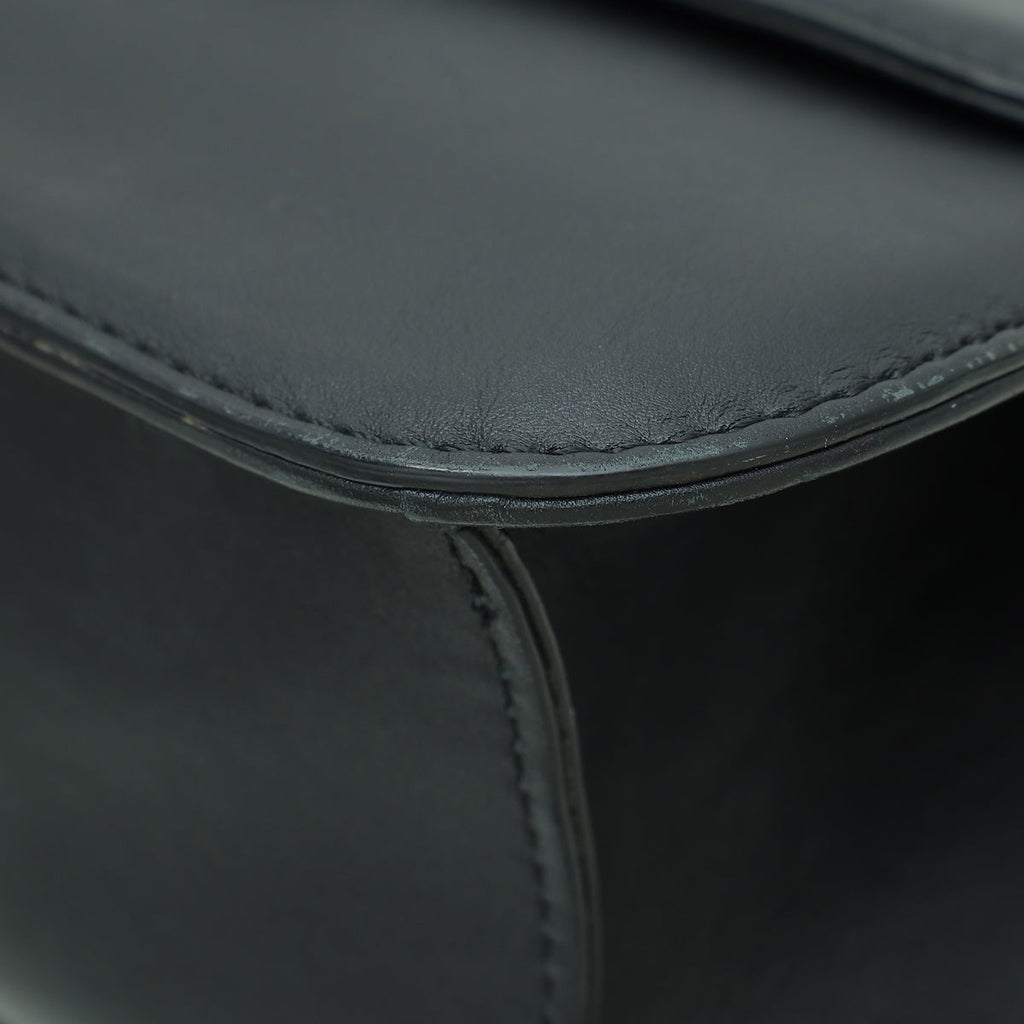 Valentino Black Glam Lock Large Flap Shoulder Bag