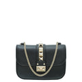 Valentino Black Glam Lock Small Flap Chain Bag