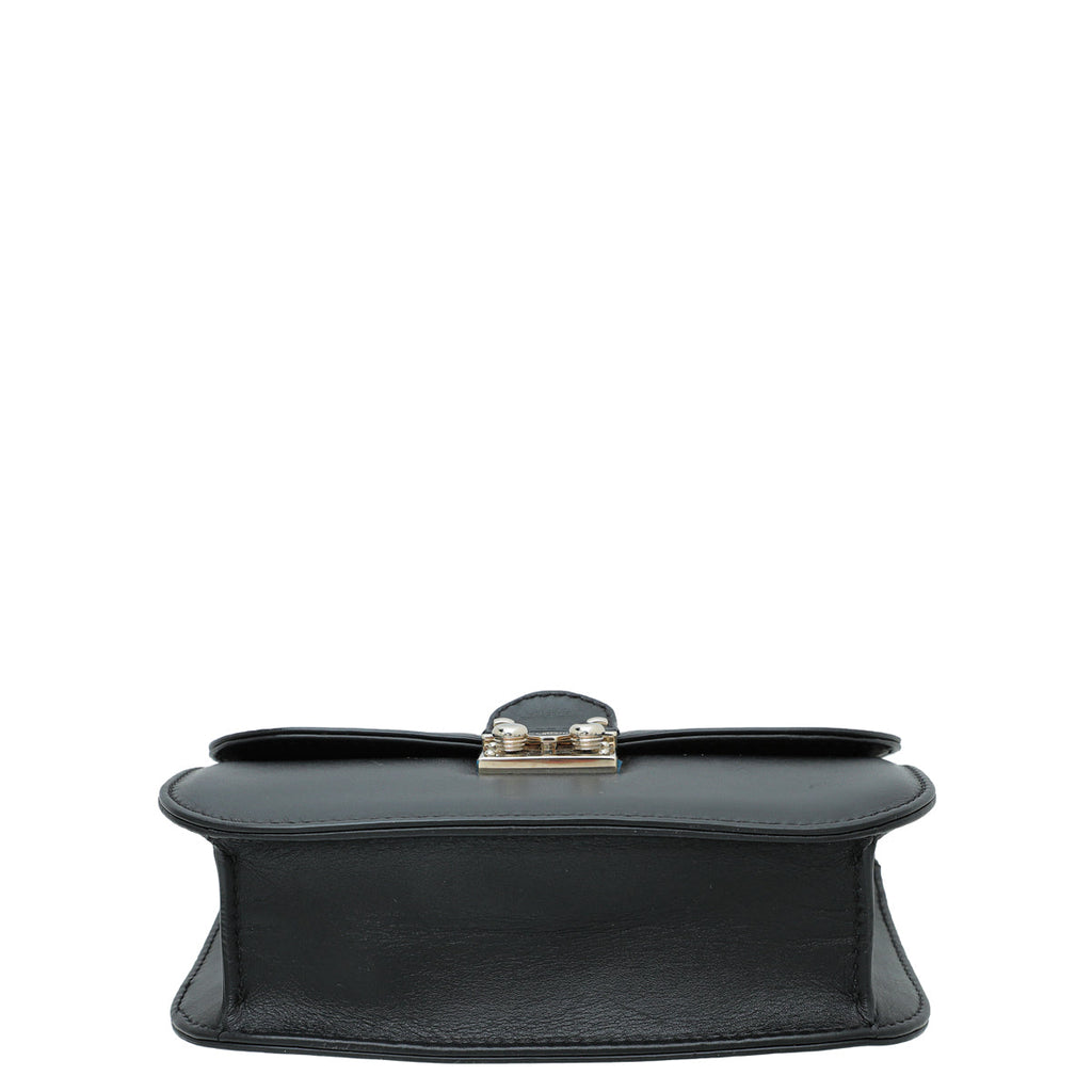 Valentino Black Glam Lock Small Flap Chain Bag