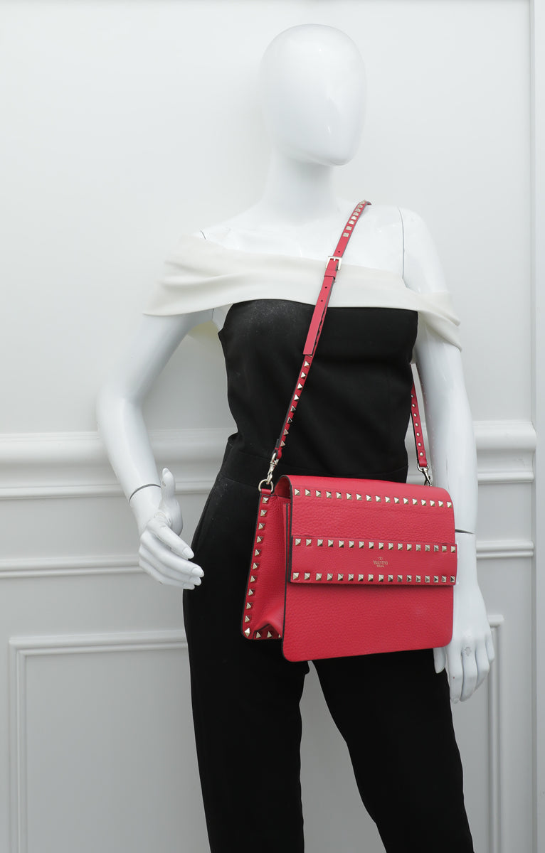 Valentino Red Rockstud Flap Bag