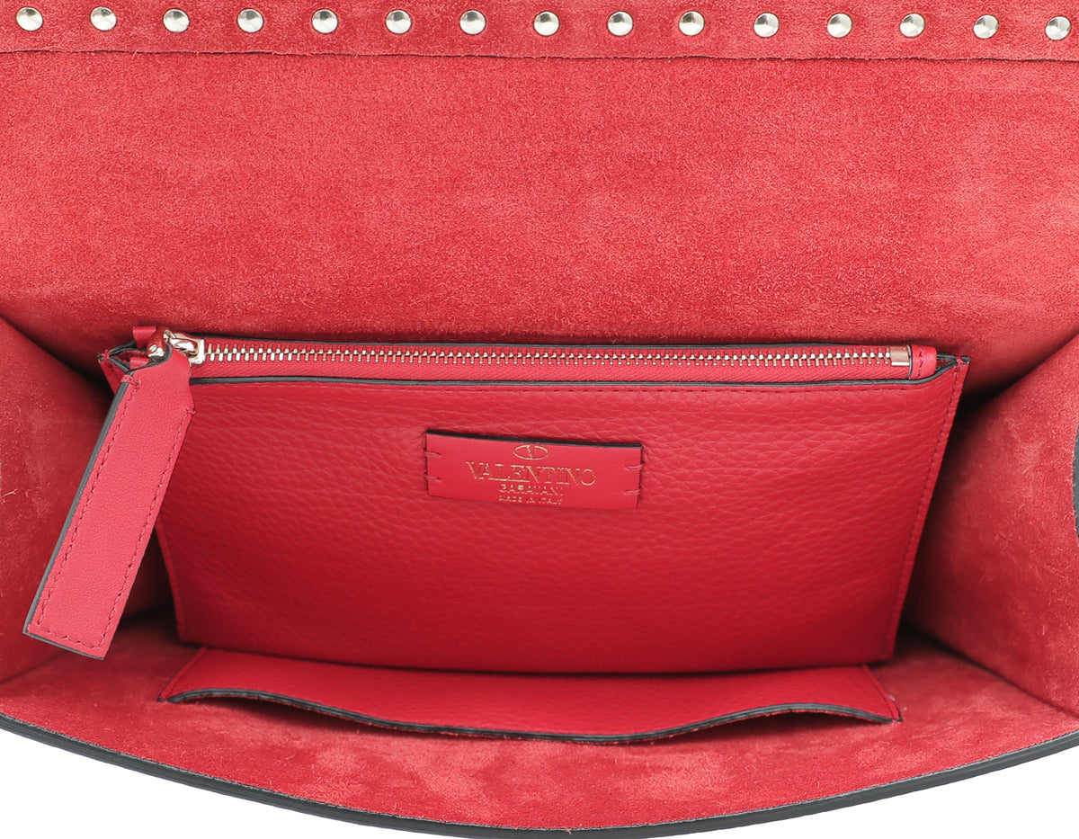 Valentino Red Rockstud Flap Bag