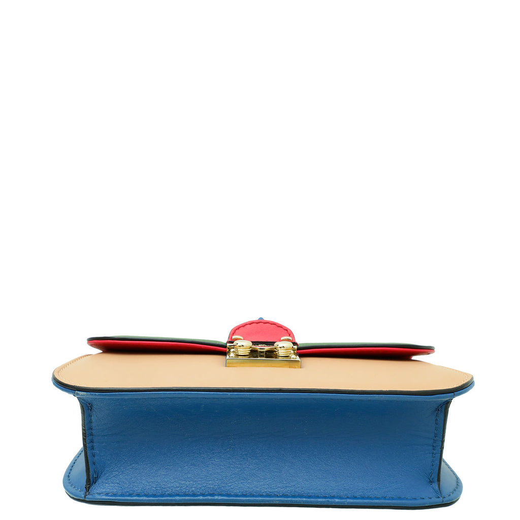 Valentino Multicolor Rockstud Glam Lock Small Chain Bag