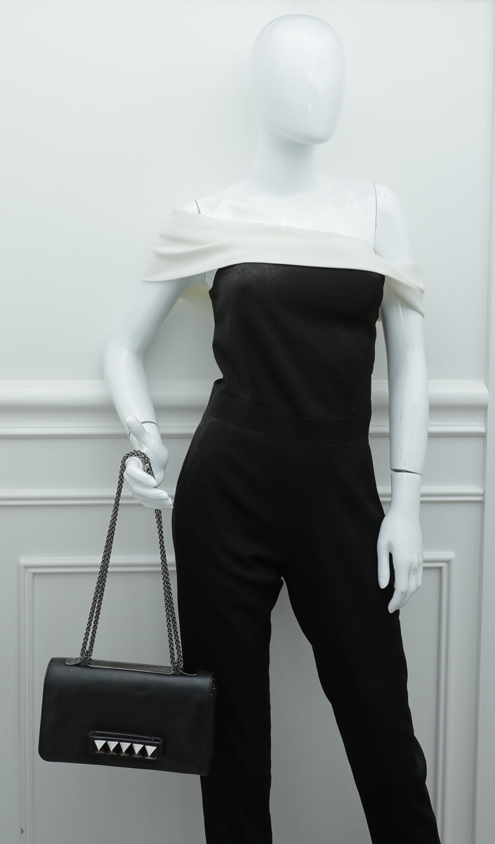 Valentino Black Va Va Voom Chain Shoulder Bag