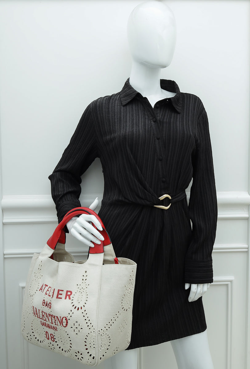 Valentino Bicolor Atelier 08 San Gallo Edition Small Tote Bag