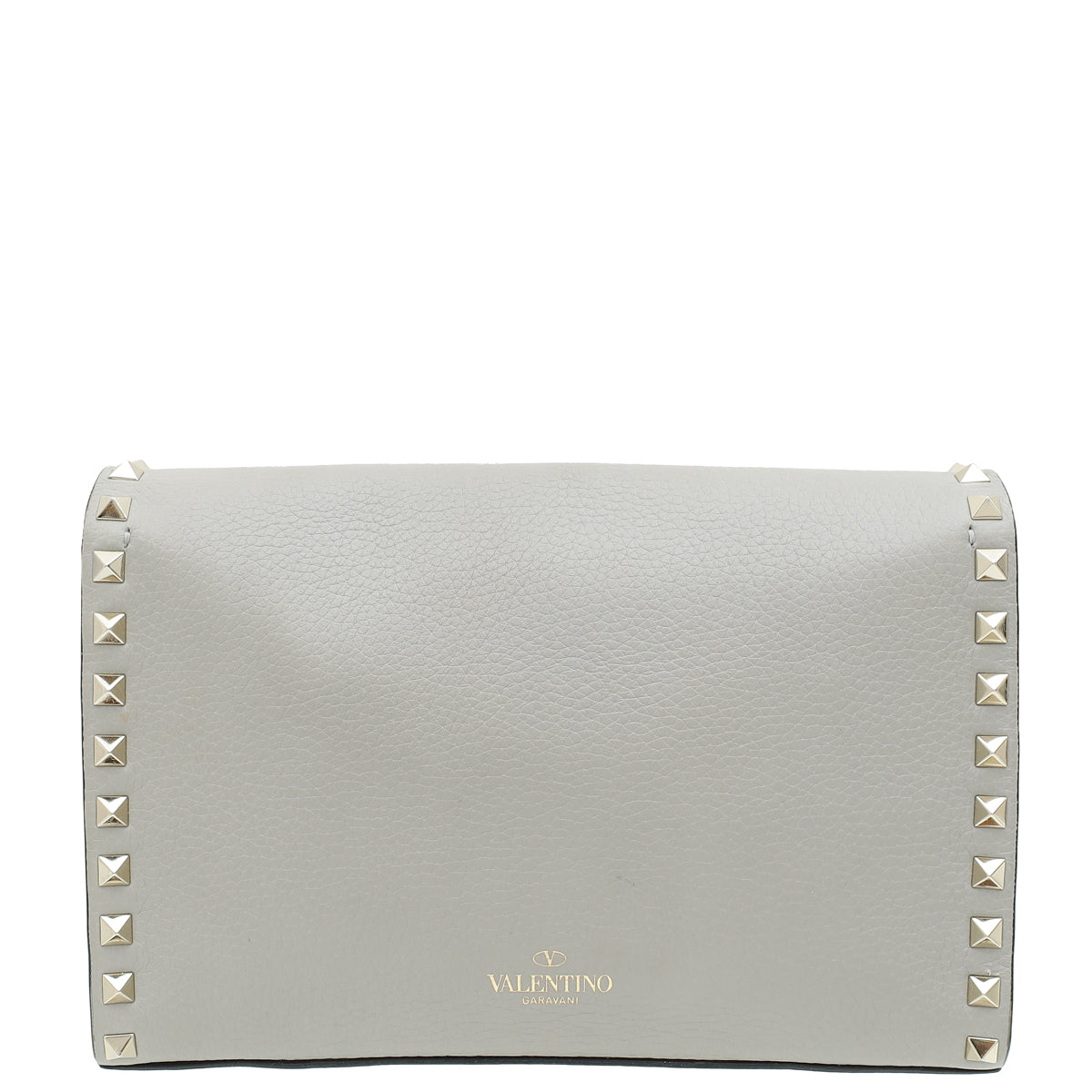 Valentino Gray Rockstud Flip Lock Flap Crossbody Bag