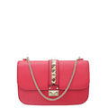 Valentino Red Rockstud Glam Lock Flap Medium Bag