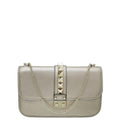 Valentino Metallic Champagne Rockstud Glam Lock Medium Flap Bag