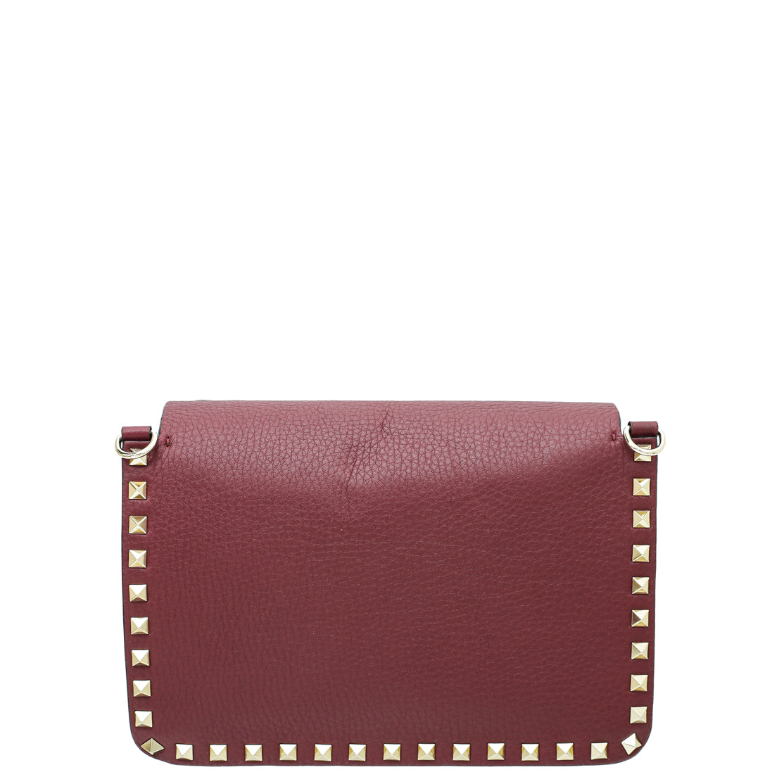 Valentino Burgundy Rockstud Flap Crossbody Bag