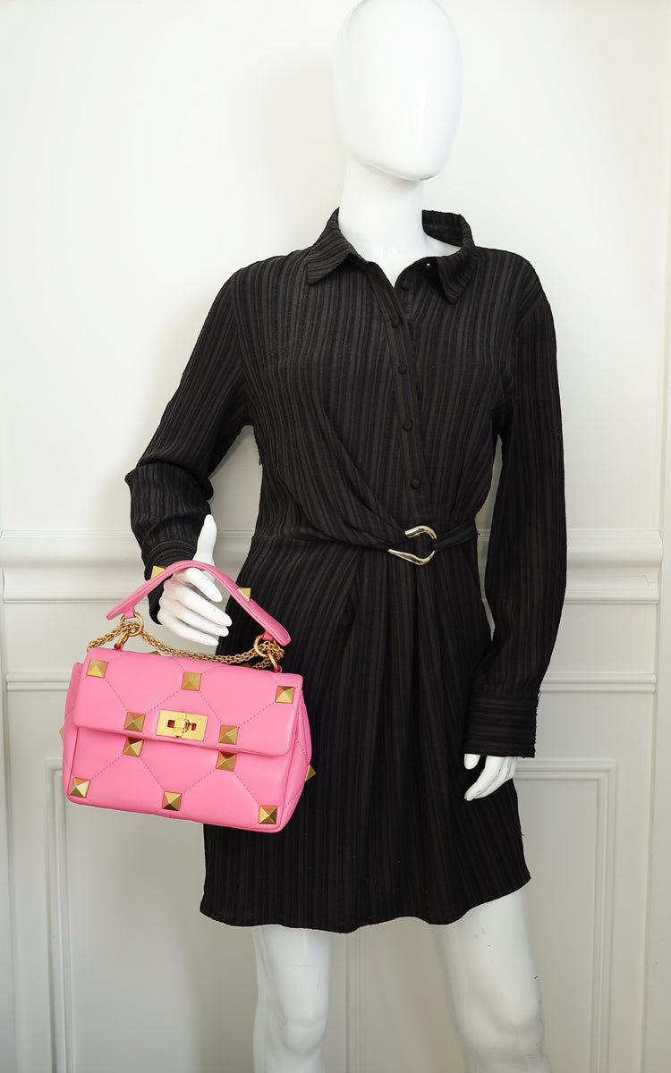 Valentino Fuchsia Roman Stud The Small Shoulder Bag