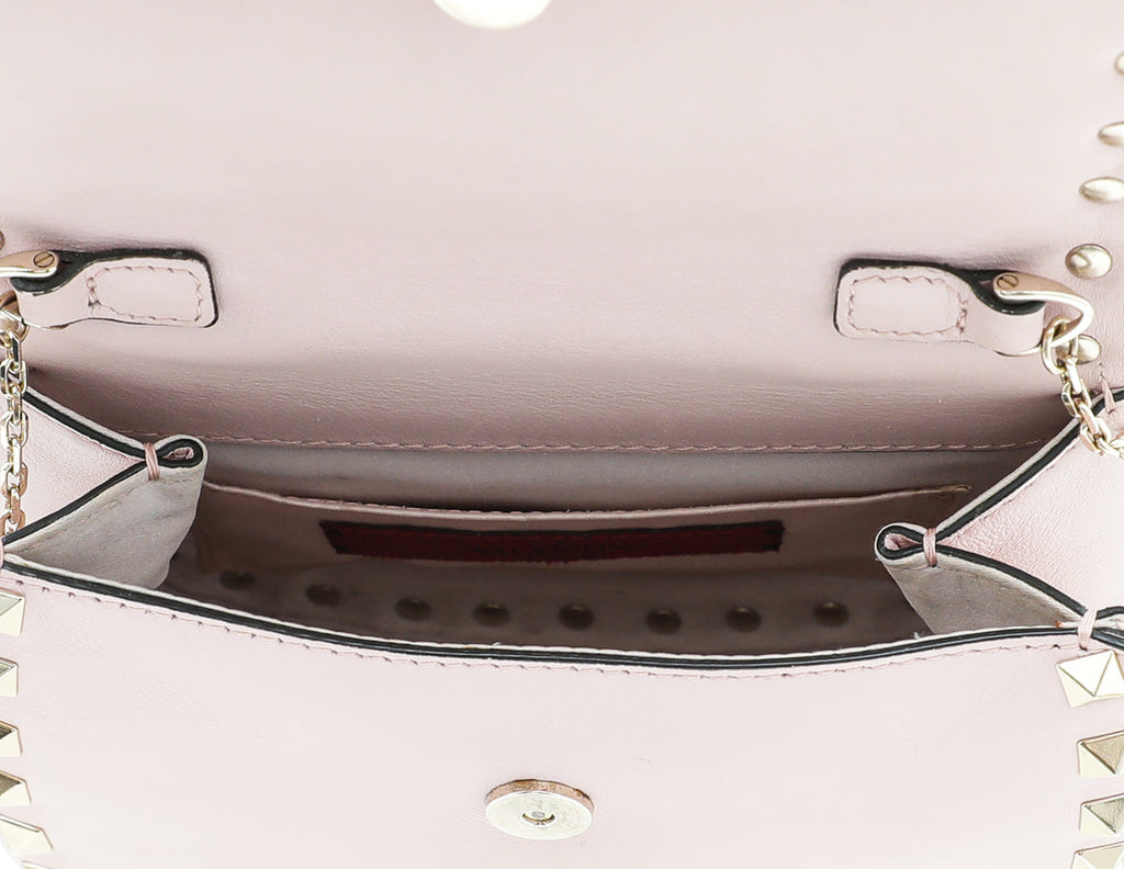 Valentino Light Pink Rockstud Flap Chain Bag