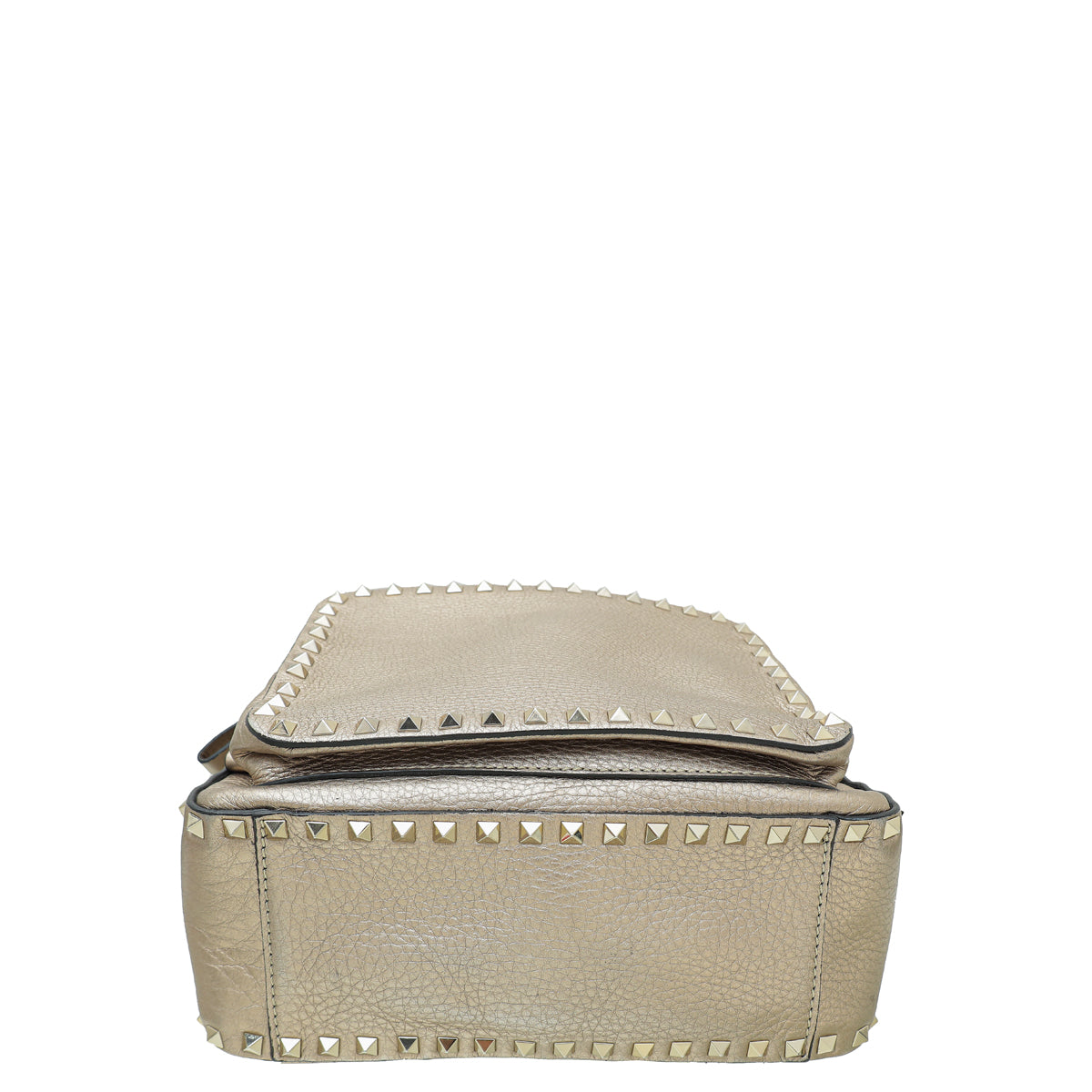 Valentino Metallic Champaign Rockstud Medium Backpack Bag