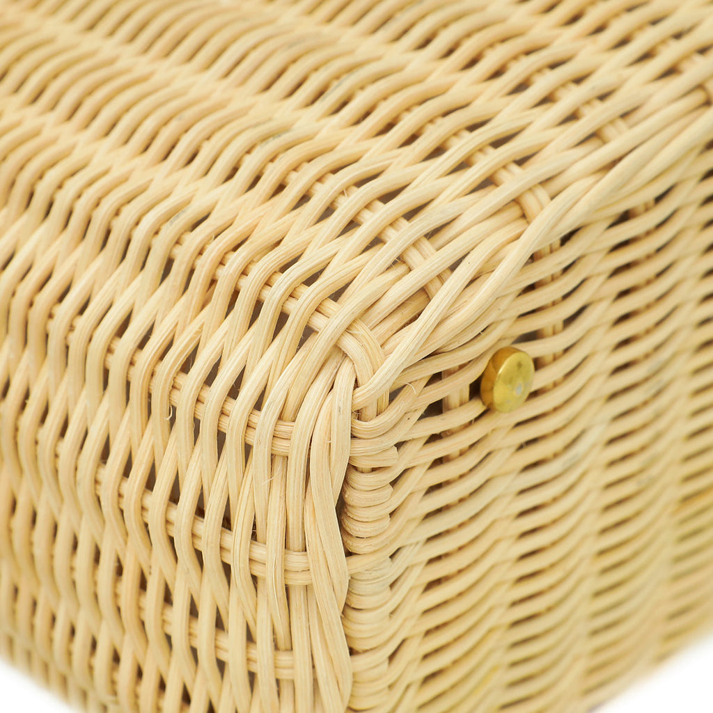 Valentino Bicolor Vlogo Wicker Basket Tote Bag