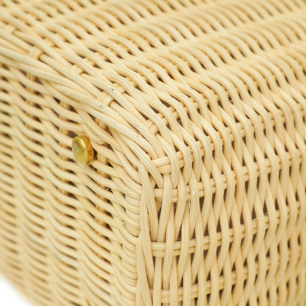 Valentino Bicolor Vlogo Wicker Basket Tote Bag