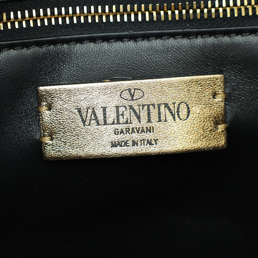 Valentino Metallic Gold Roman Stud The Shoulder Bag Large