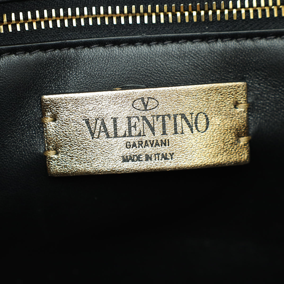 Valentino Metallic Gold Roman Stud The Shoulder Bag Large