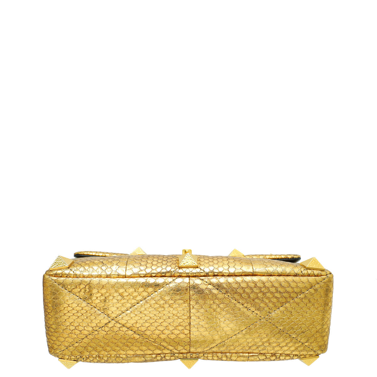 Valentino Metallic Gold Roman Stud The Shoulder Bag Large