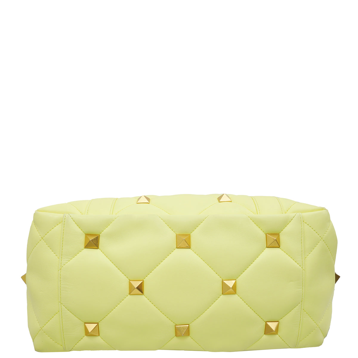 Valentino Lime Roman Stud Tote Bag