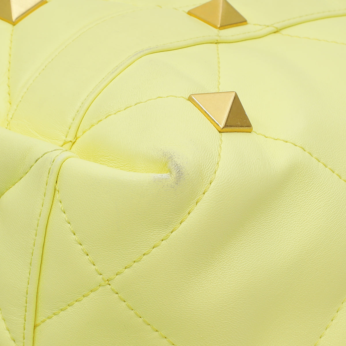Valentino Lime Roman Stud Tote Bag