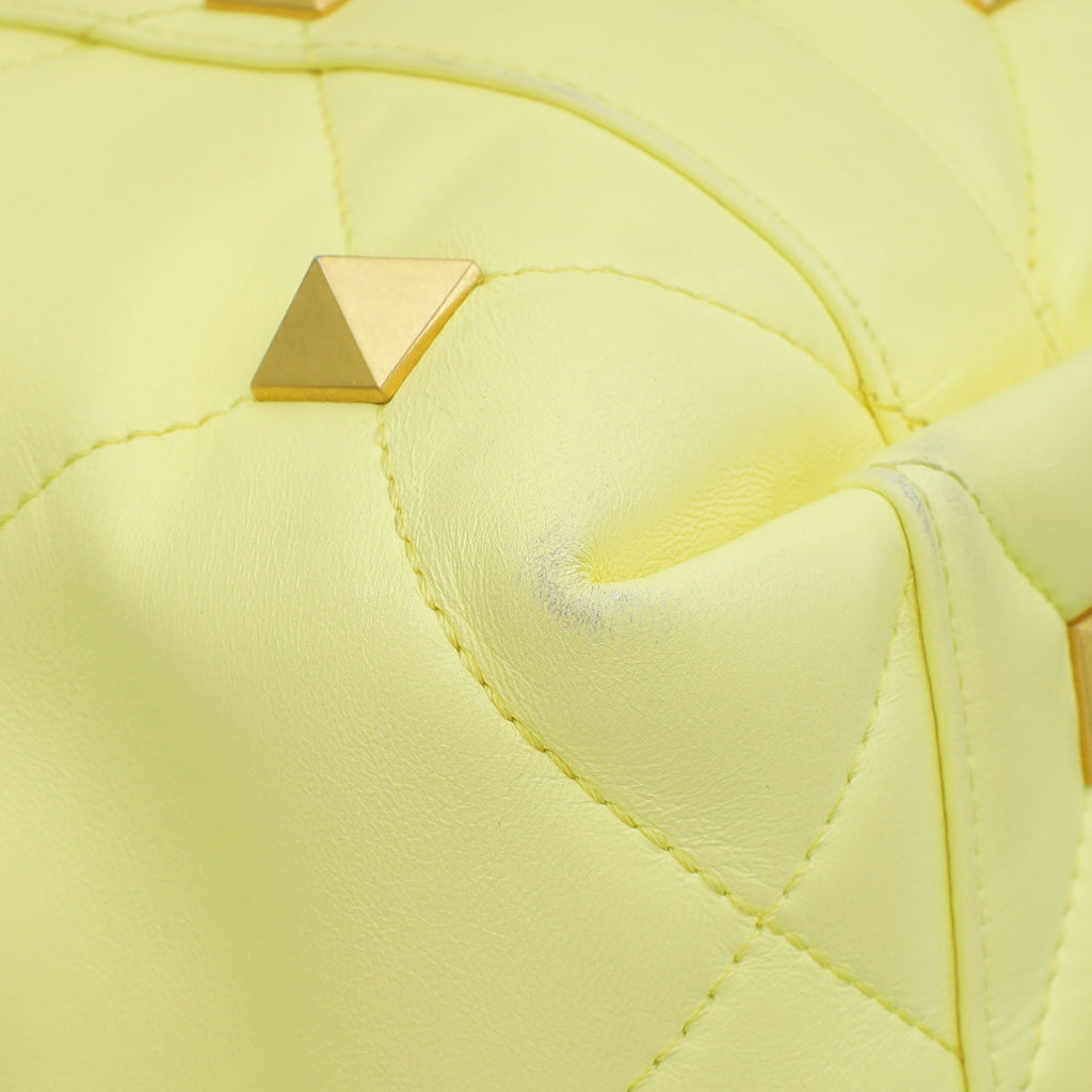 Valentino Lime Roman Stud Tote Bag