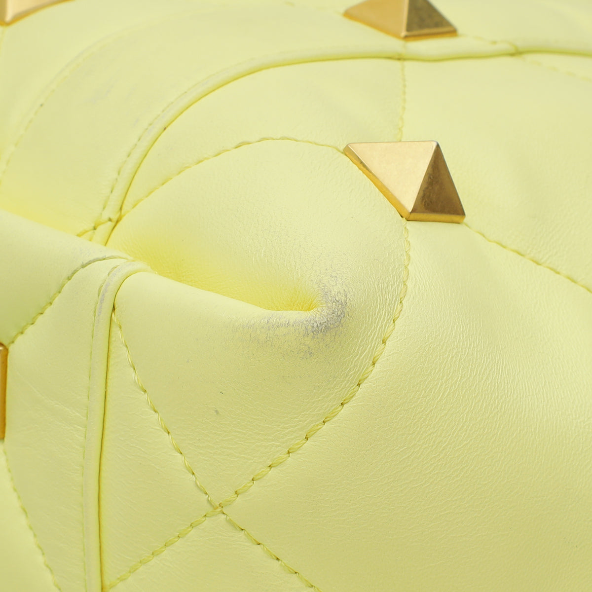 Valentino Lime Roman Stud Tote Bag