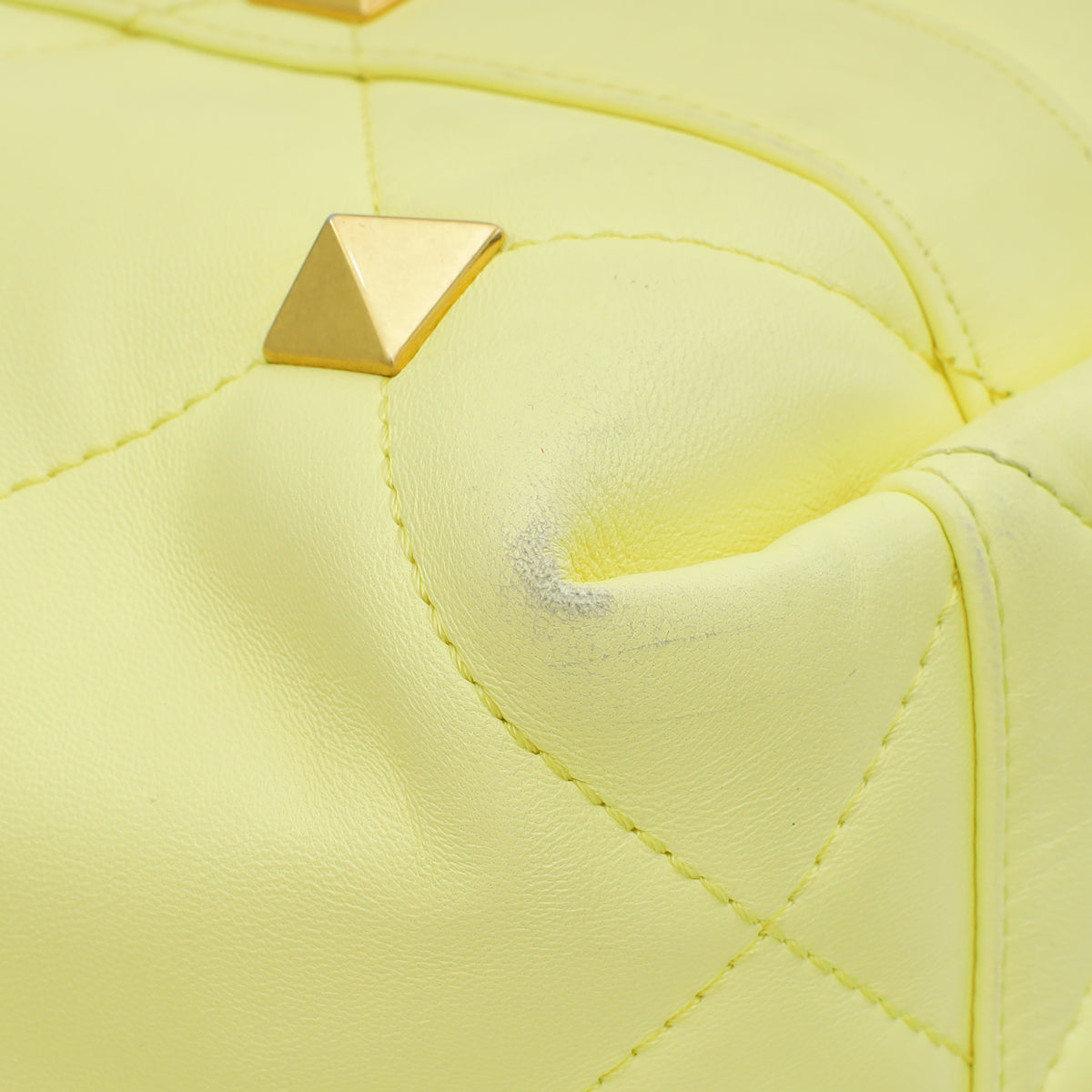 Valentino Lime Roman Stud Tote Bag