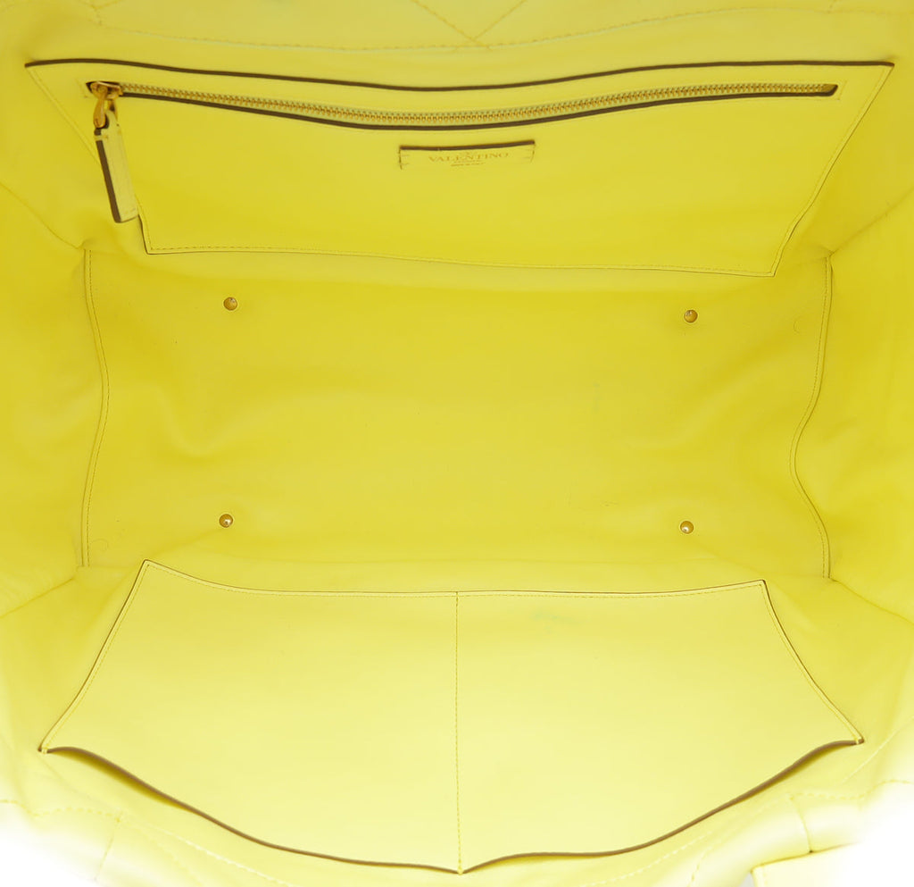 Valentino Lime Roman Stud Tote Bag