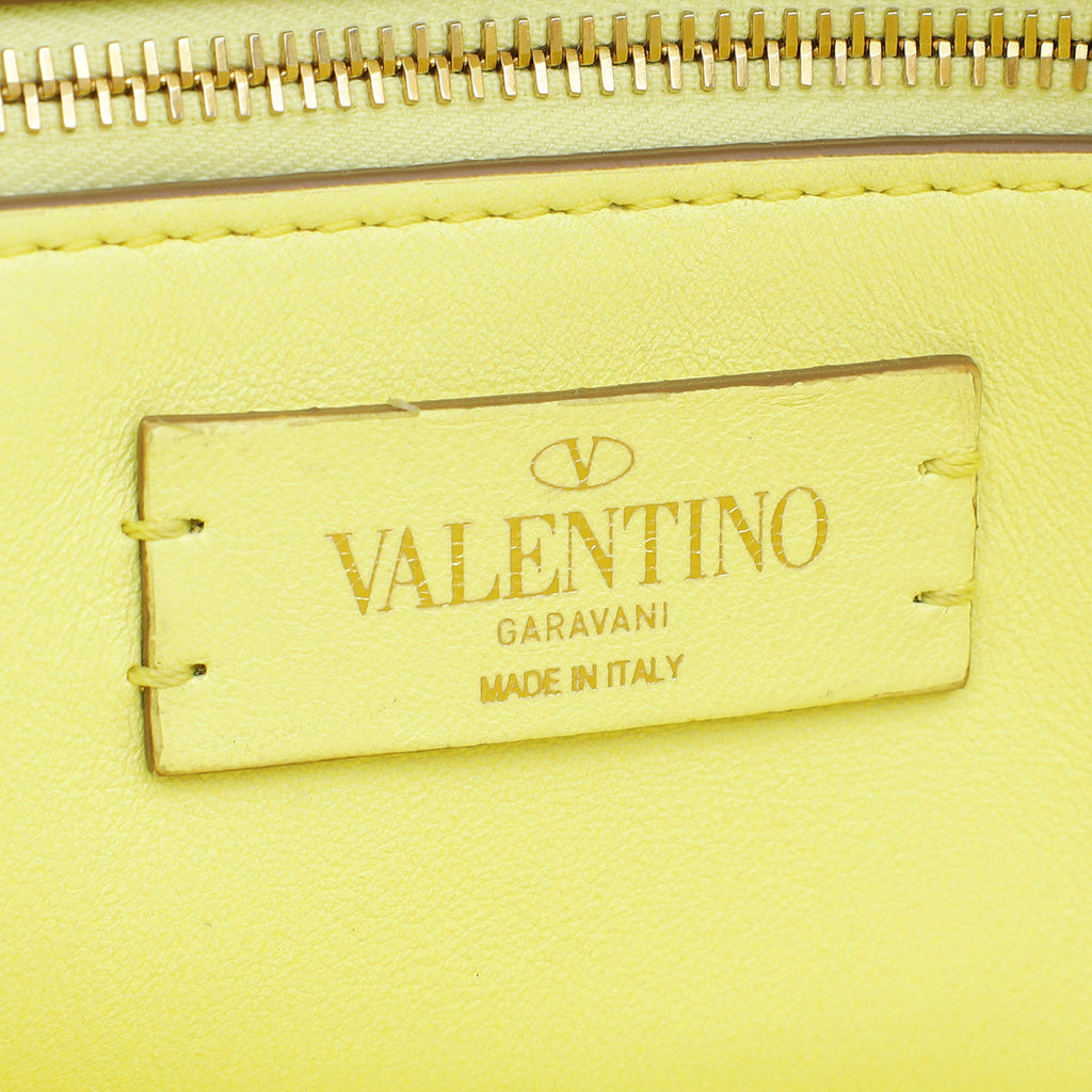 Valentino Lime Roman Stud Tote Bag