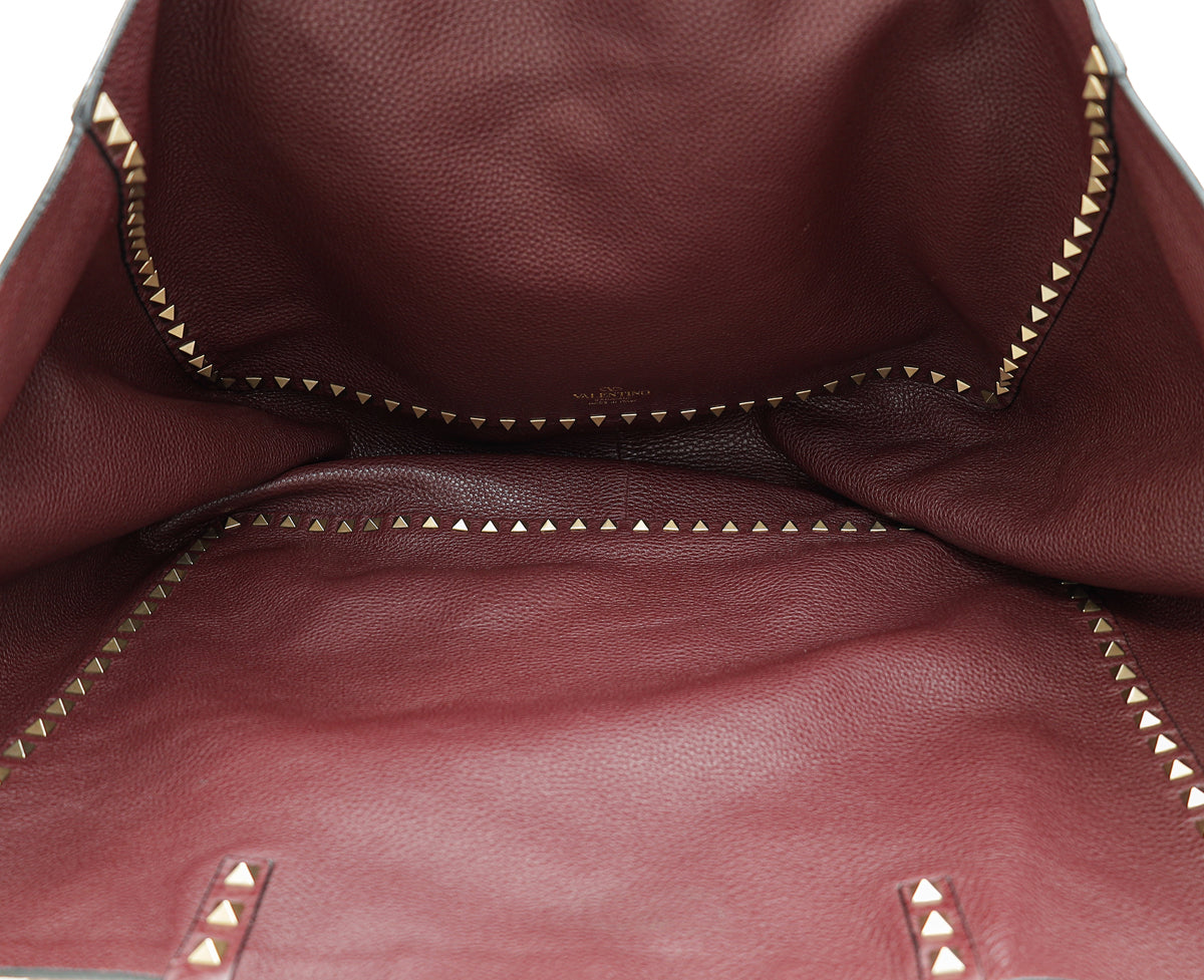 Valentino Bicolor Beaded Rockstud Vitello Reversible Tote Bag
