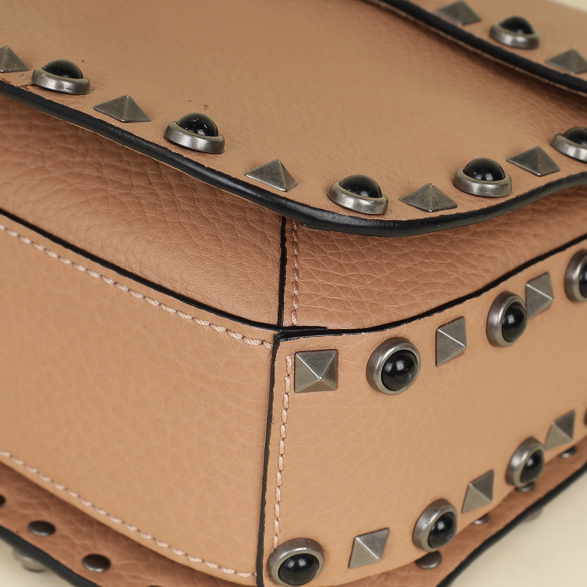 Valentino Blush Rockstud Rolling Flap Medium Bag