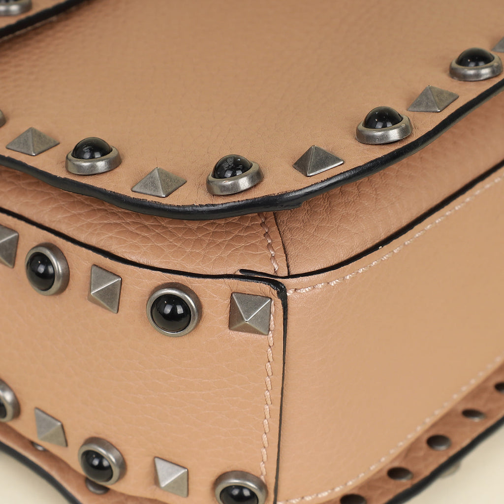 Valentino Blush Rockstud Rolling Flap Medium Bag