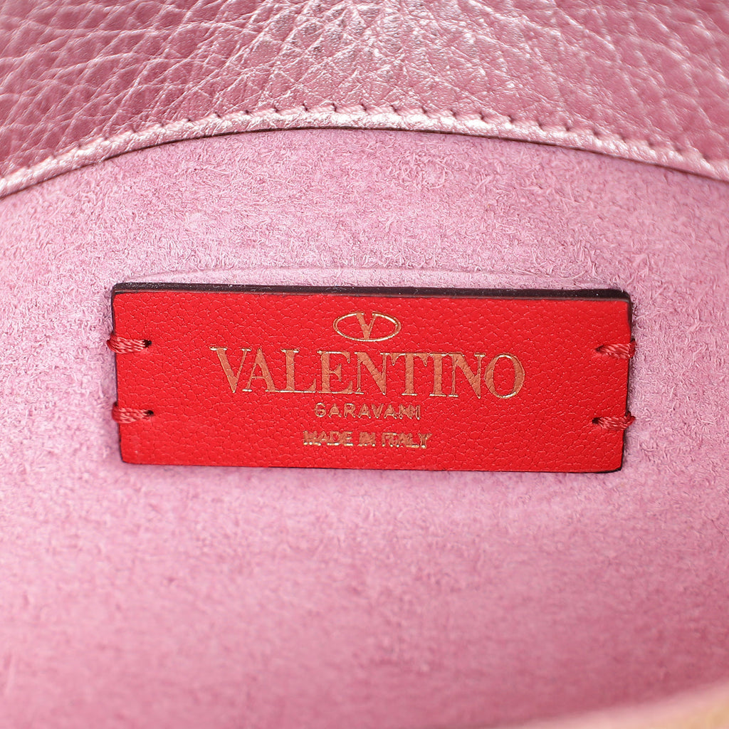 Valentino Metallic Pink Rockstud Chain Pouch