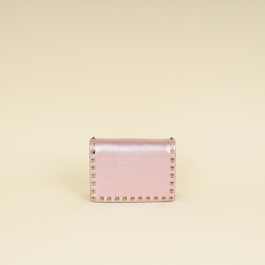 Valentino Metallic Pink Rockstud Chain Pouch