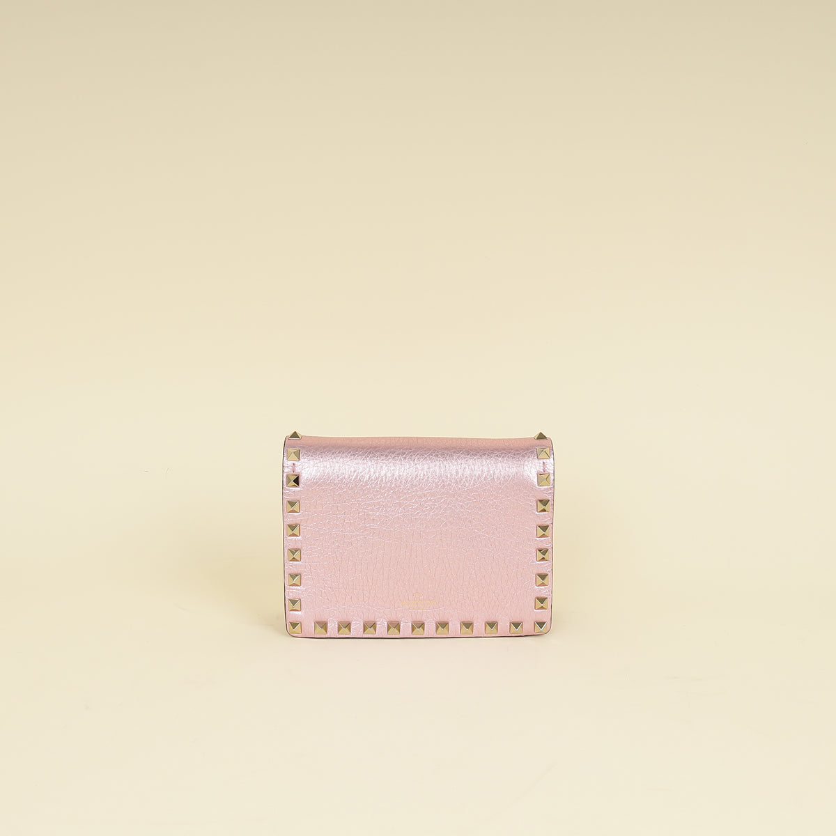 Valentino Metallic Pink Rockstud Chain Pouch