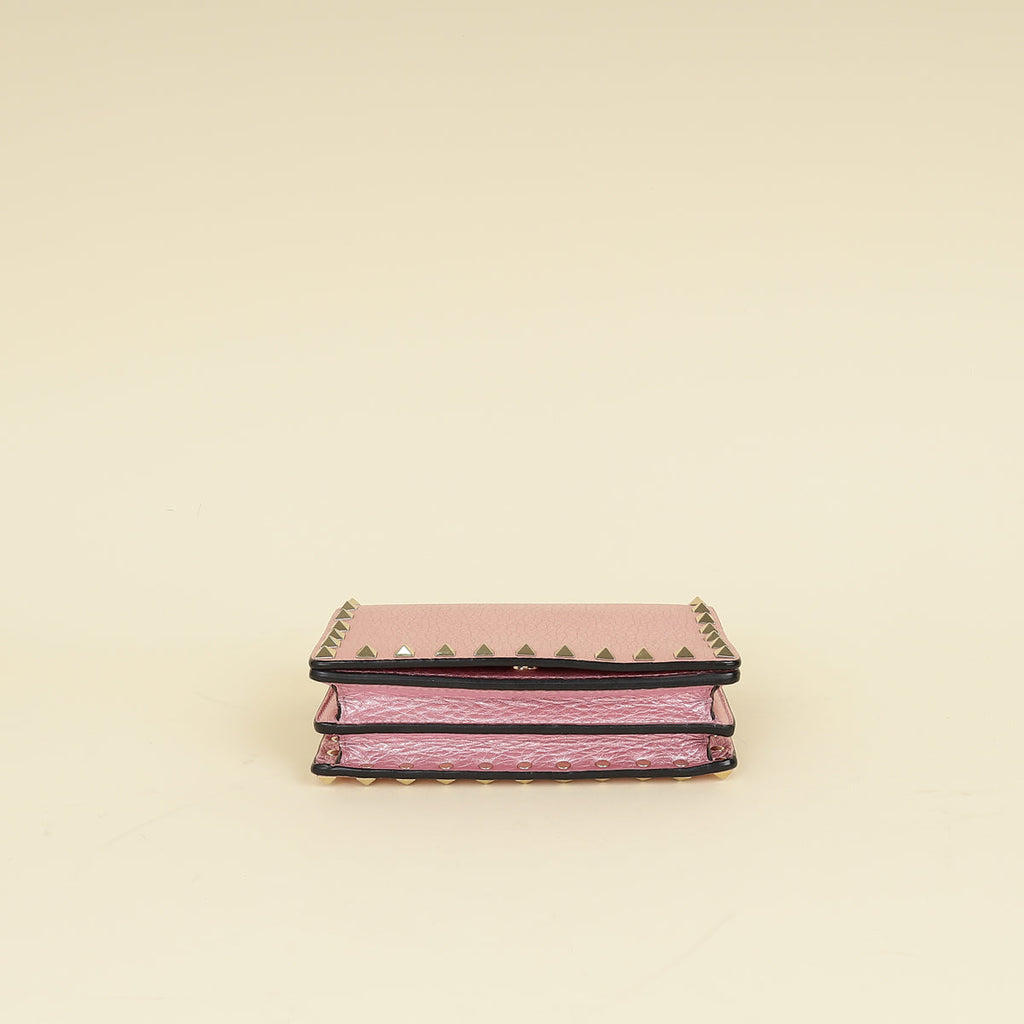 Valentino Metallic Pink Rockstud Chain Pouch