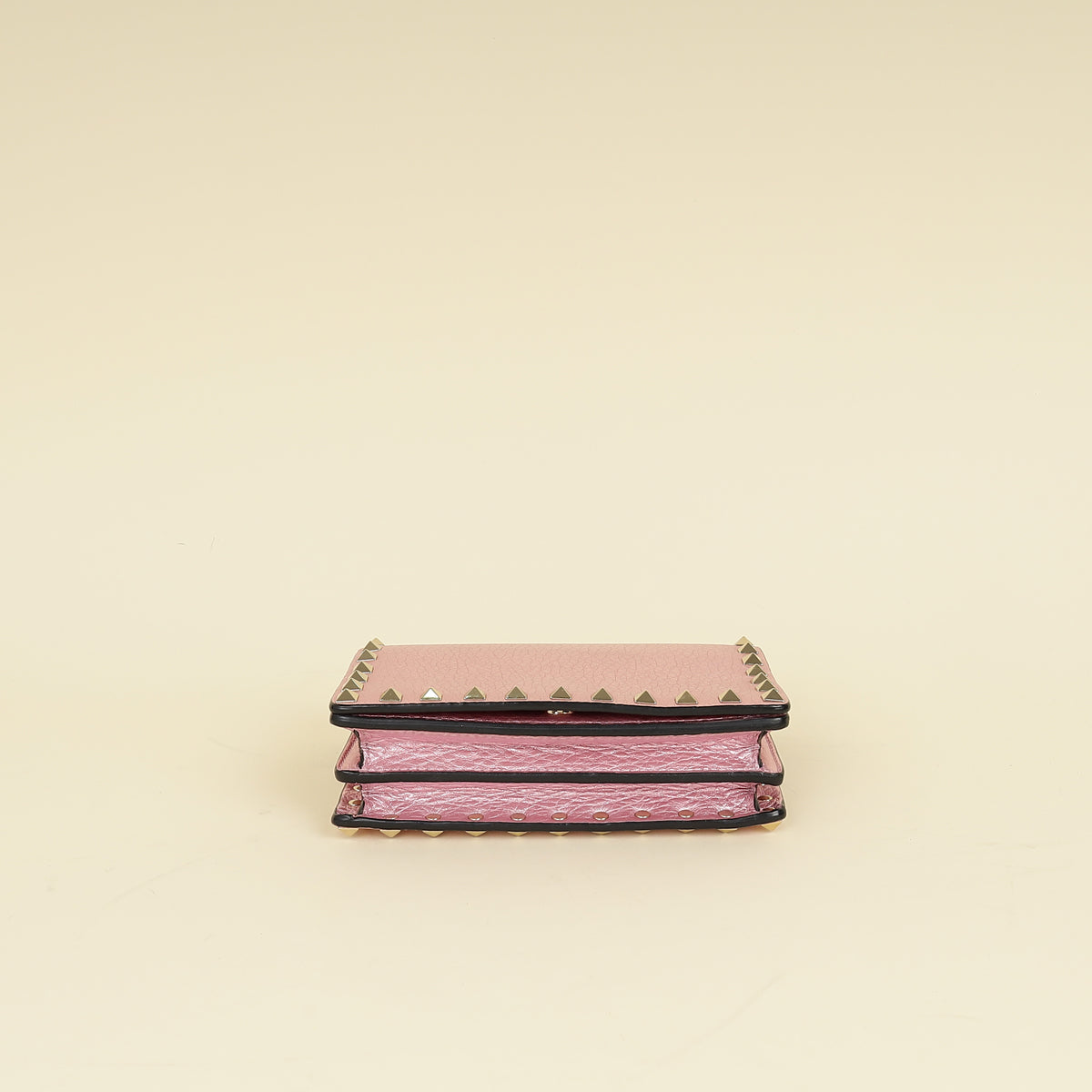 Valentino Metallic Pink Rockstud Chain Pouch