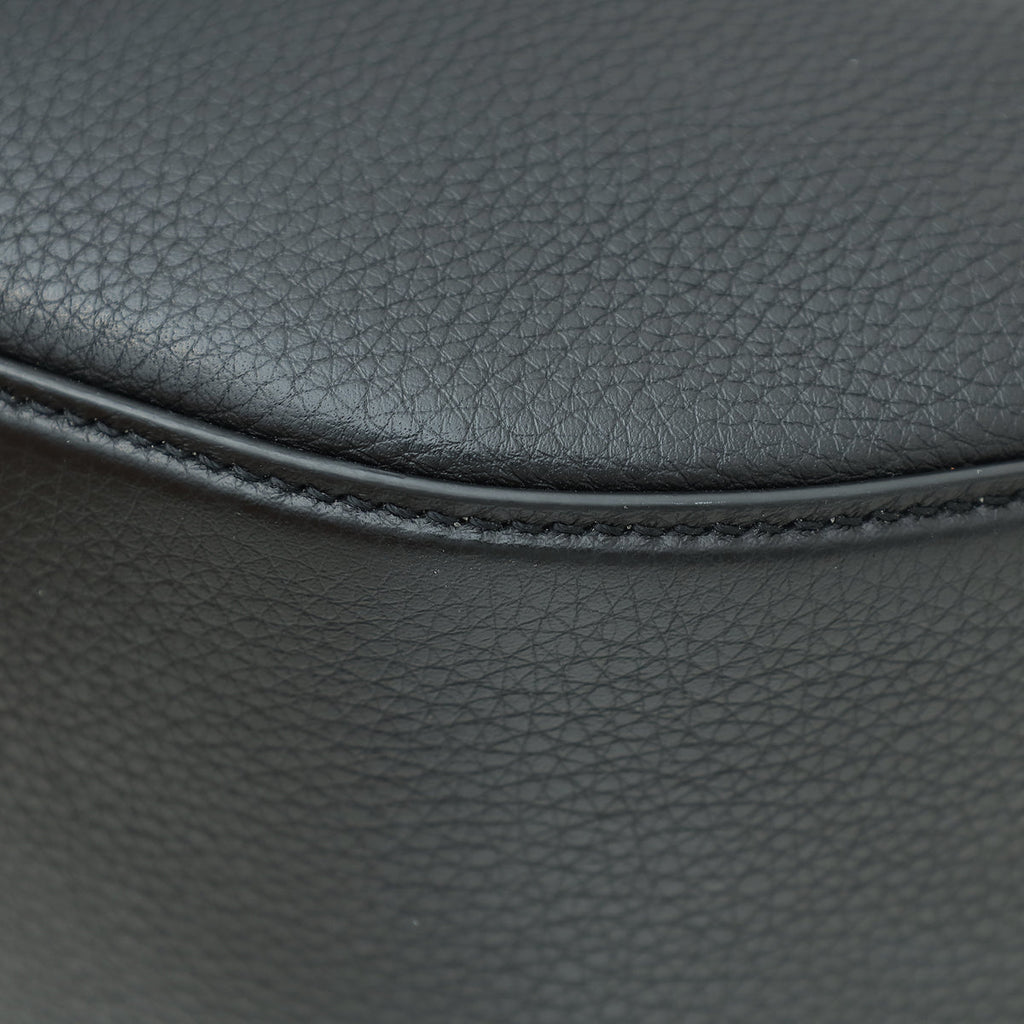 Valentino Black VLogo Moon Small Hobo Bag