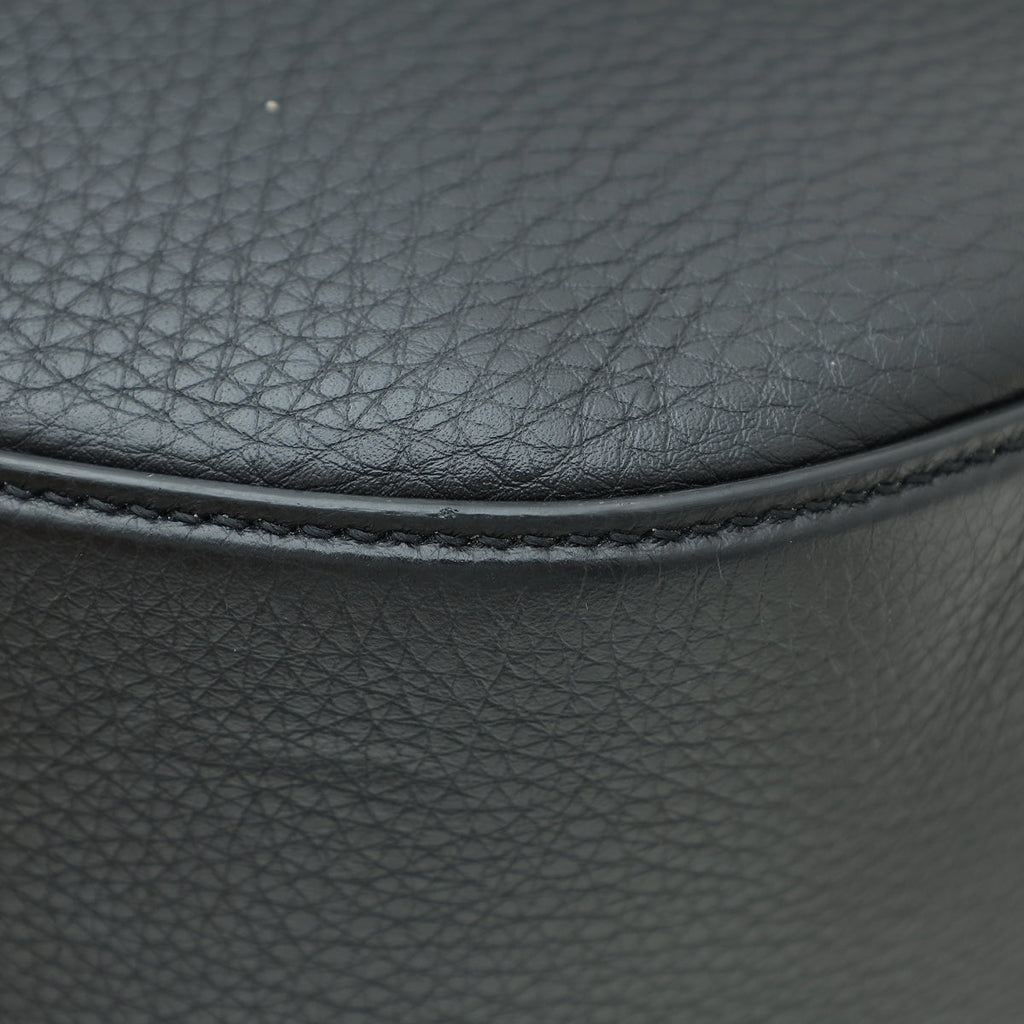 Valentino Black VLogo Moon Small Hobo Bag