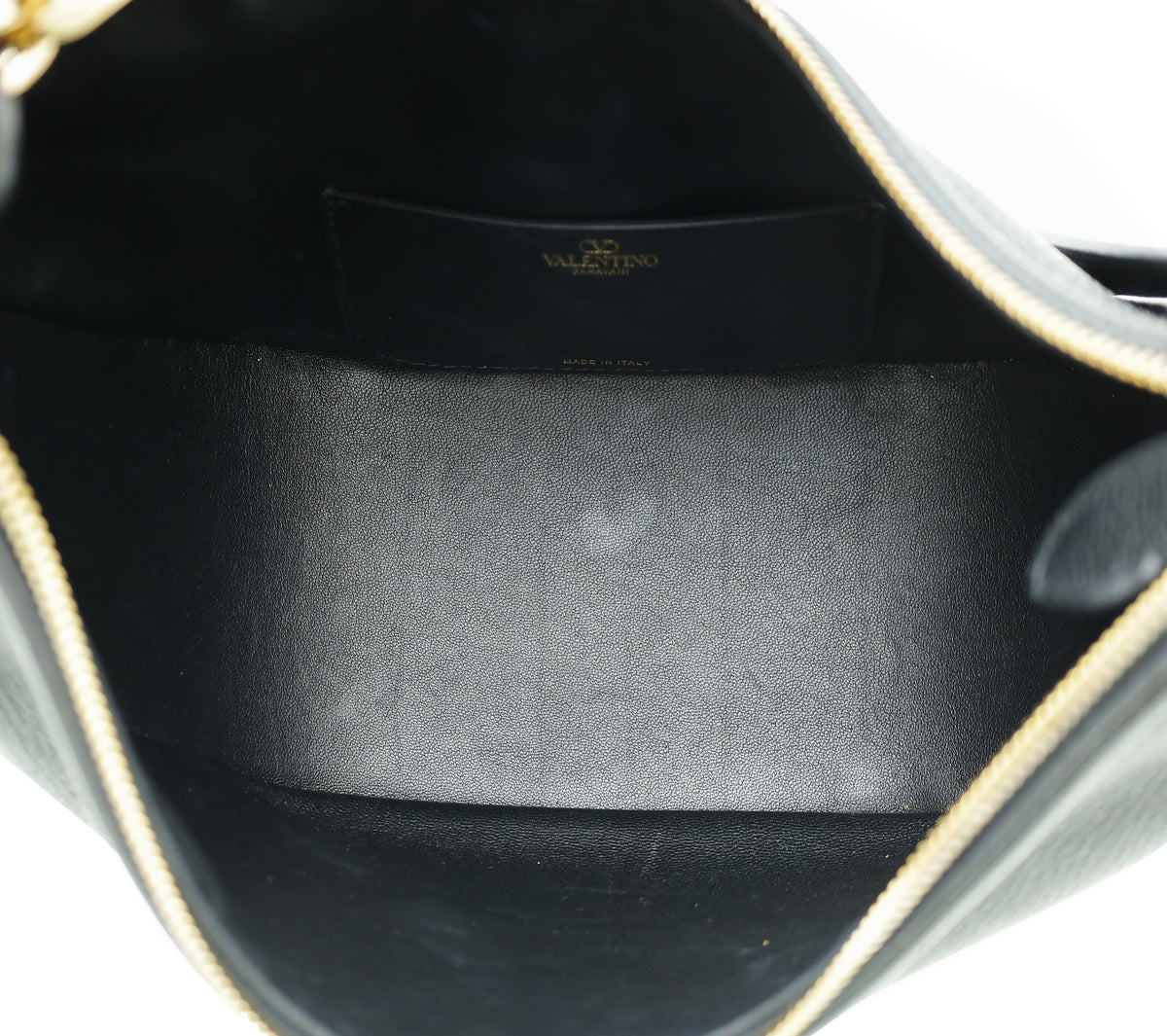 Valentino Black VLogo Moon Small Hobo Bag