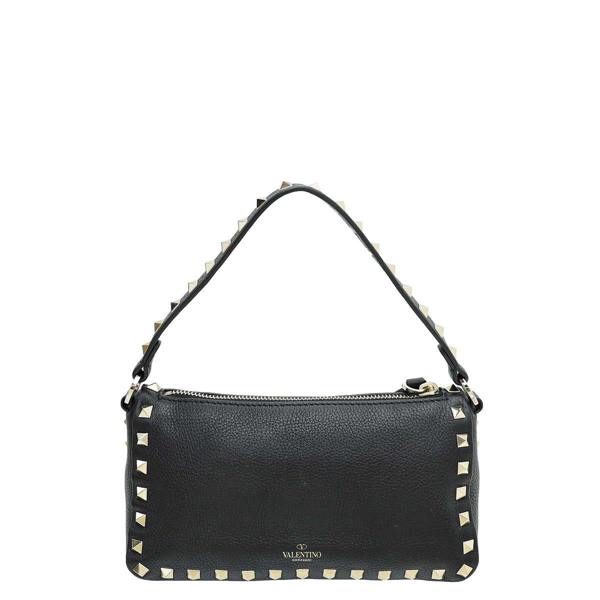 Valentino Black Rockstud Flip-Lock Crossbody Bag