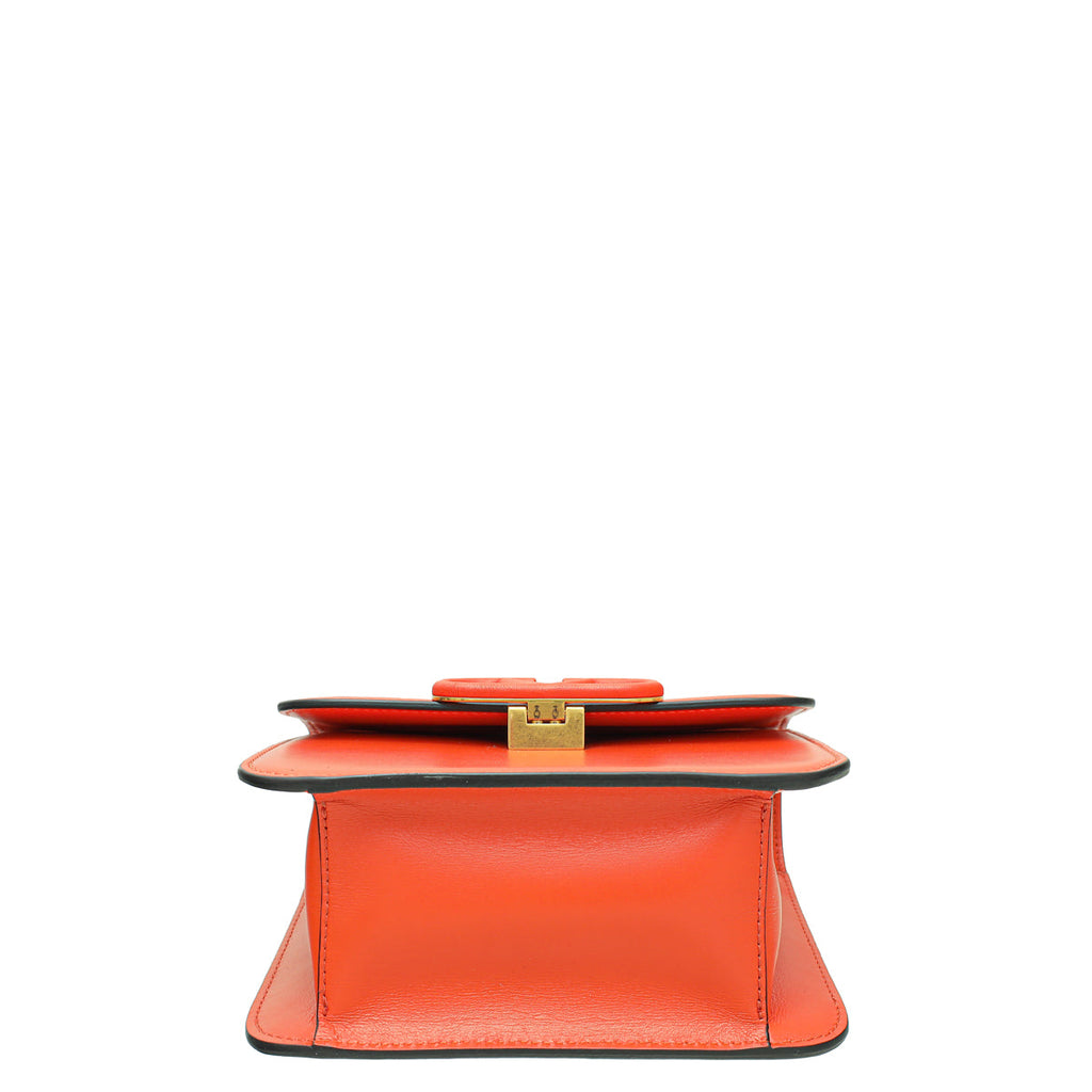 Valentino Red Orange VLogo Flap Bag